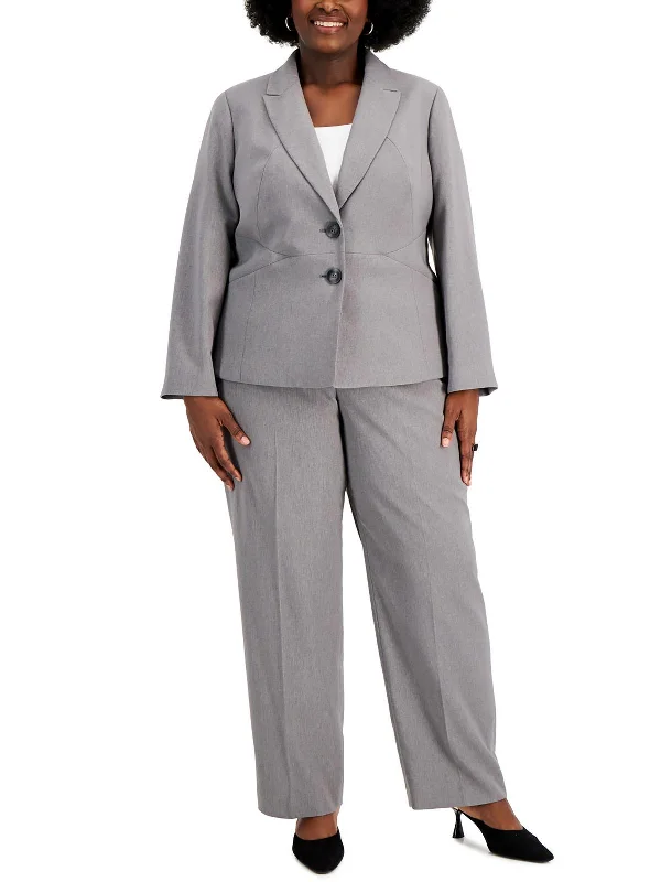 Weekend Deal Plus Womens Solid Polyester Two-Button Blazer