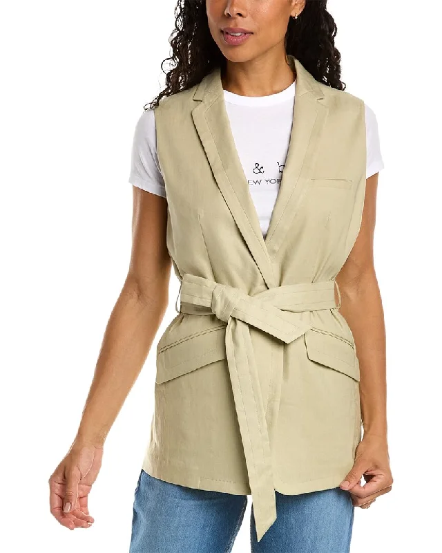 rag & bone Margot Sleeveless Linen-Blend Blazer