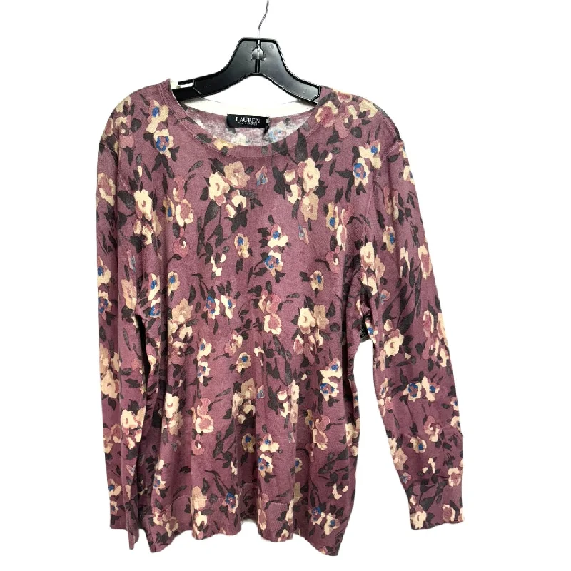 Sale Event Sweater By Lauren By Ralph Lauren In Floral Print, Size: 1x