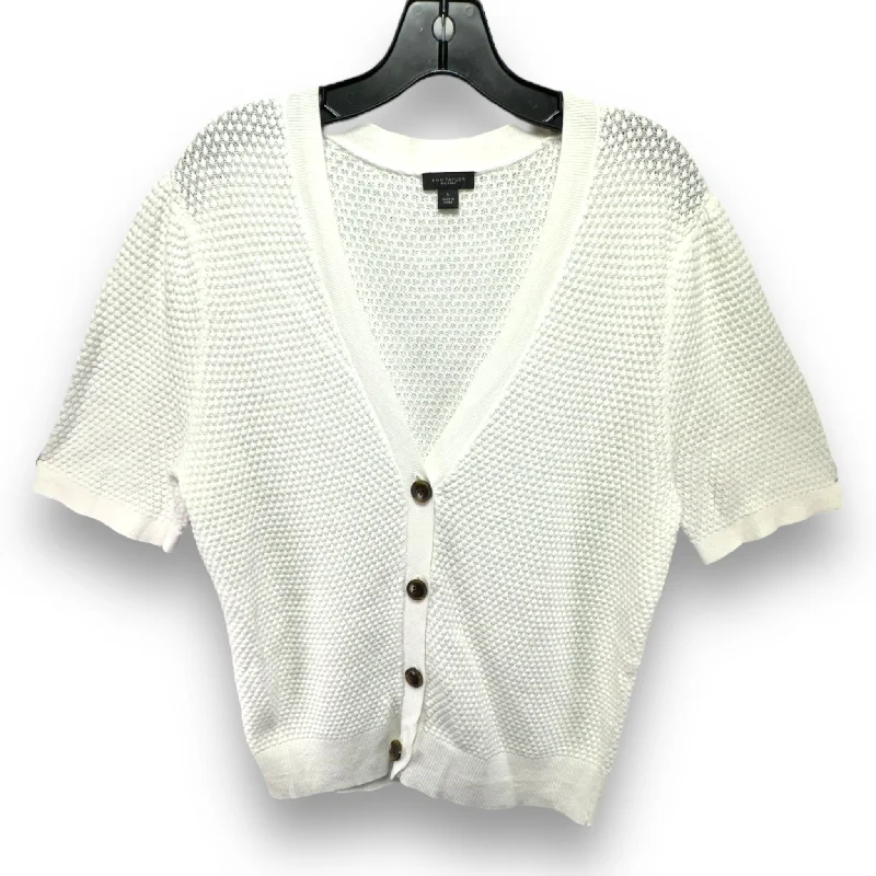 Online Specials Sweater Cardigan By Ann Taylor In White, Size: L
