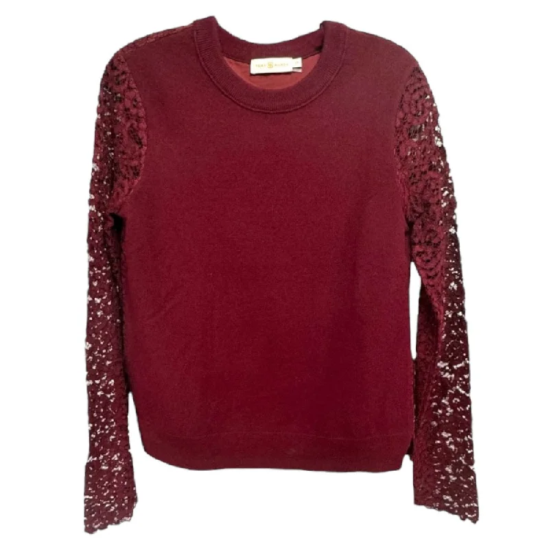 Today Only Merino Peplum Sweater Designer By Tory Burch In Red, Size: S