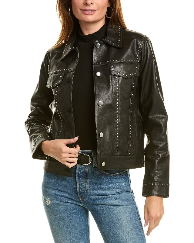 Best Bargains The Kooples Studded Leather Jacket