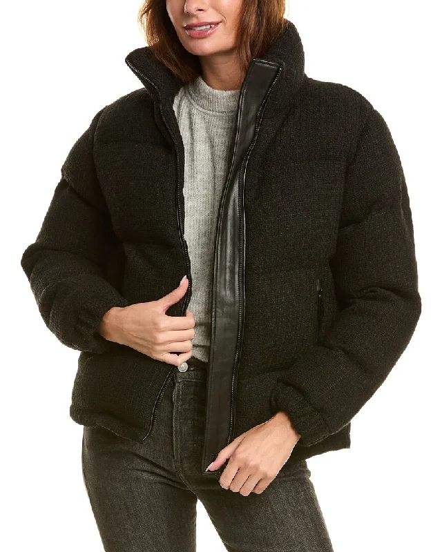 Seasonal Clearance The Kooples Tweed Puffer Coat