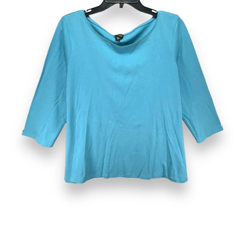 Big Discounts Top 3/4 Sleeve By Eileen Fisher In Blue, Size: Xl