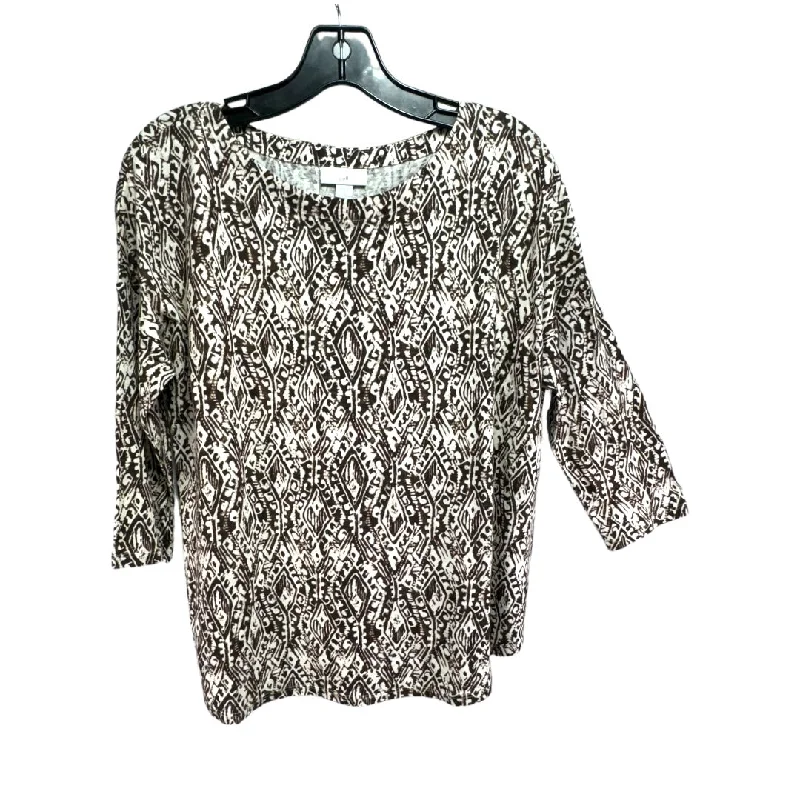 Holiday Sale Top 3/4 Sleeve By J. Jill In Brown, Size: Petite   S