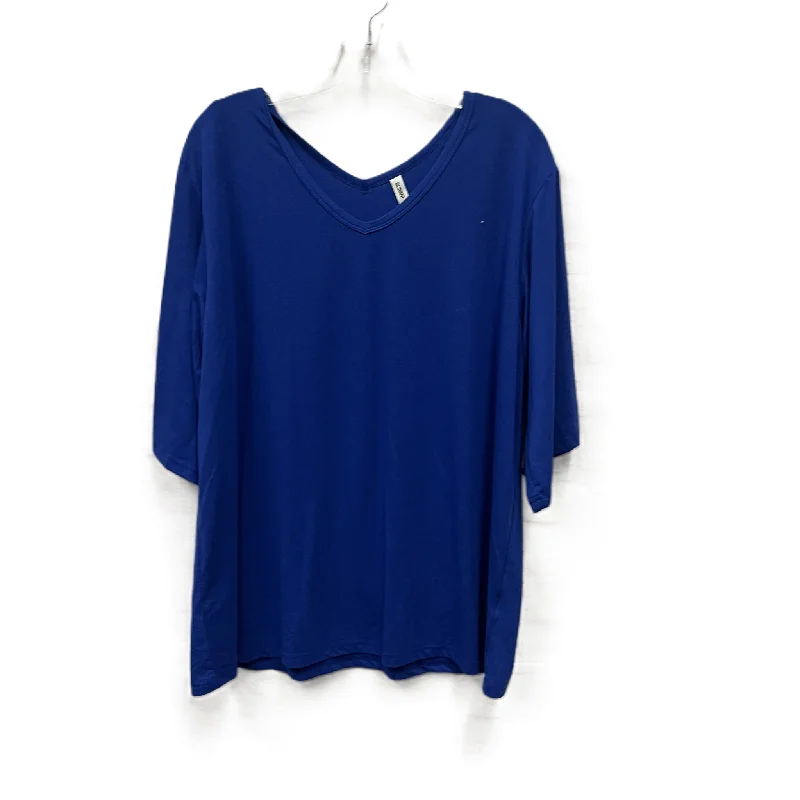 Flash Deals Top 3/4 Sleeve By Sueani In Blue, Size: 2x