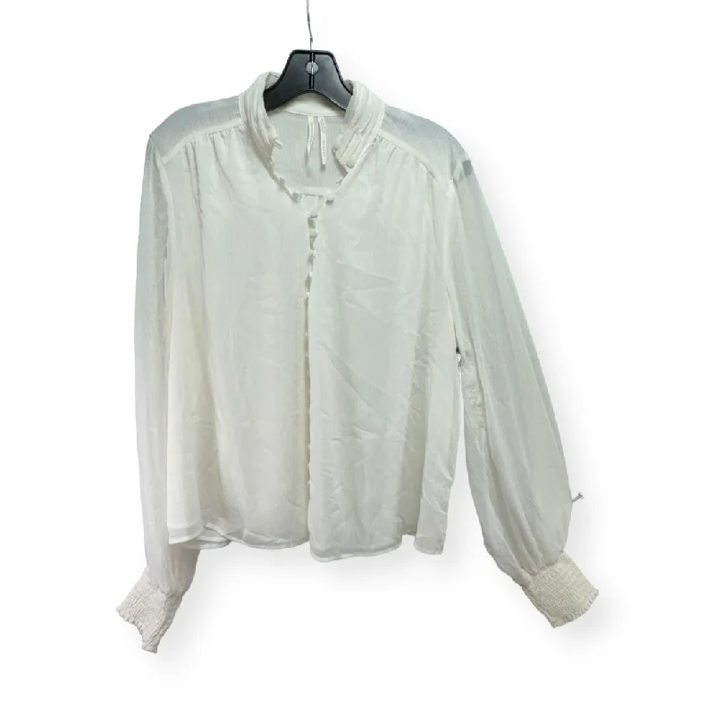 Overstock Sale Top Long Sleeve By Anthropologie In Cream, Size: 14
