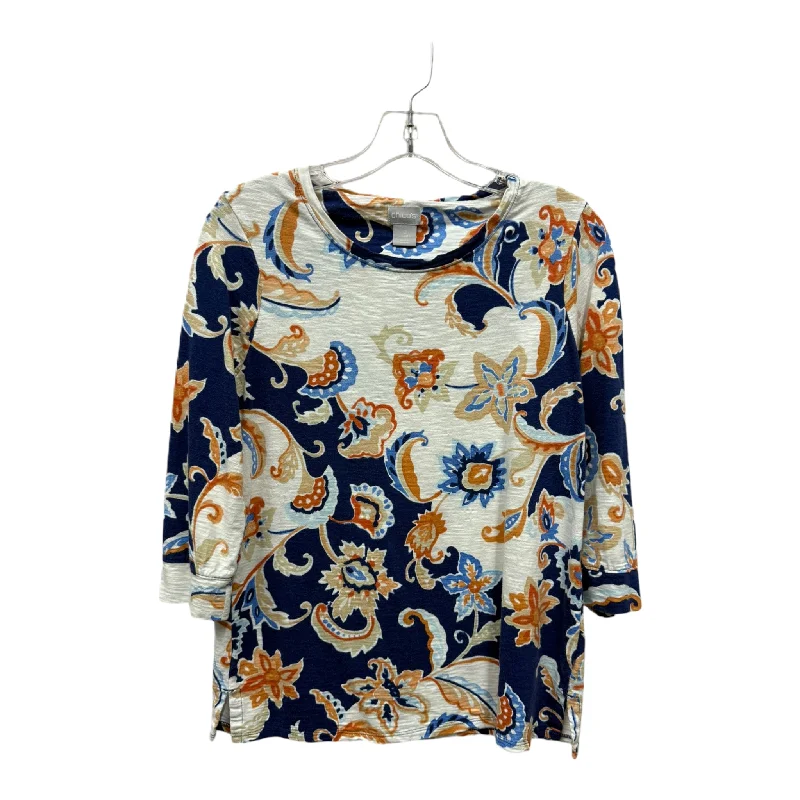Factory Direct Sale Top Long Sleeve By Chicos In Blue & White, Size: S