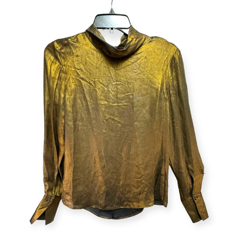 Special Price Top Long Sleeve By Frame In Gold, Size: S