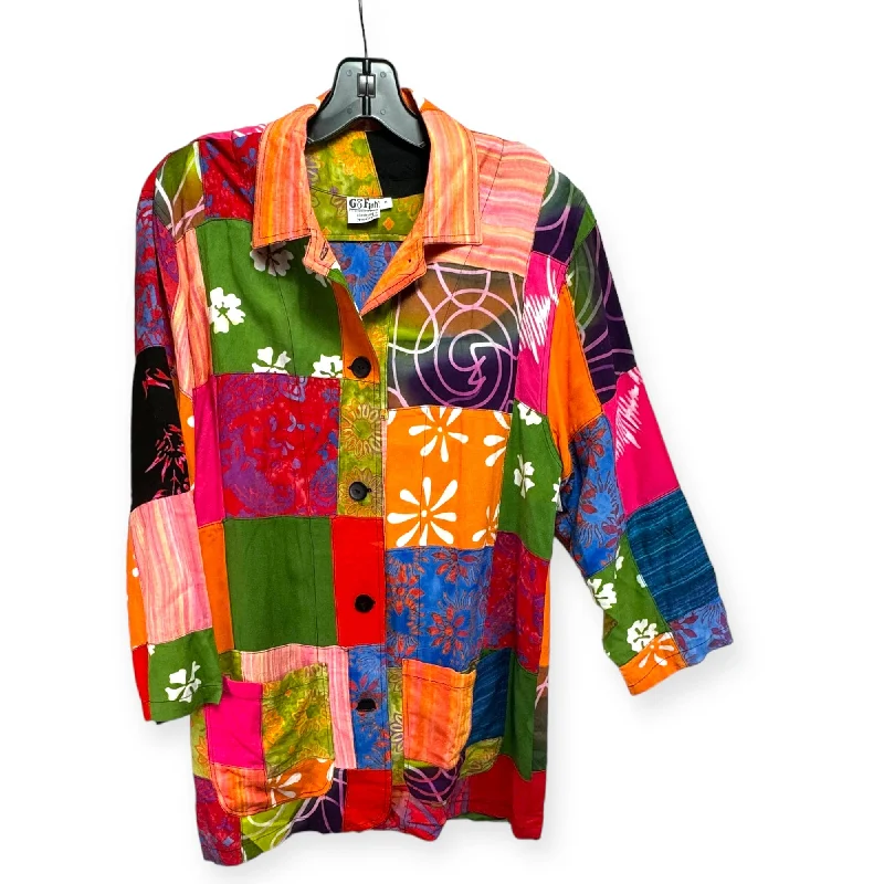 Act Now Top Long Sleeve By Go Fish In Multi-colored, Size: M