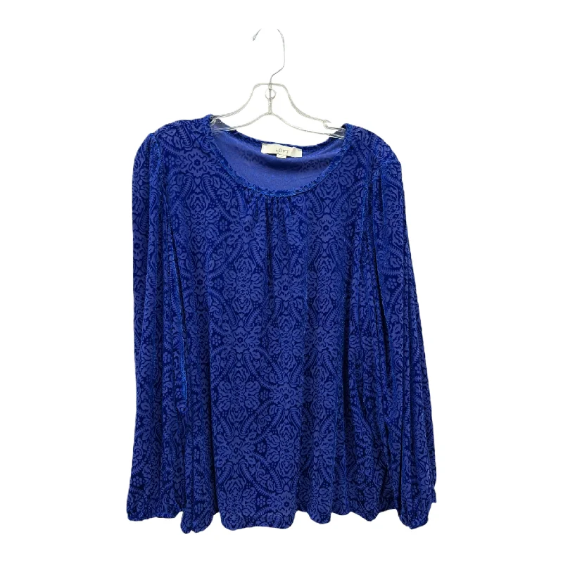 Deal Zone Top Long Sleeve By Loft In Blue, Size: Xl