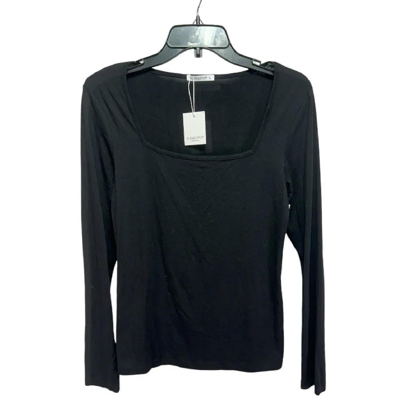 Top Long Sleeve By Mango In Black, Size: L