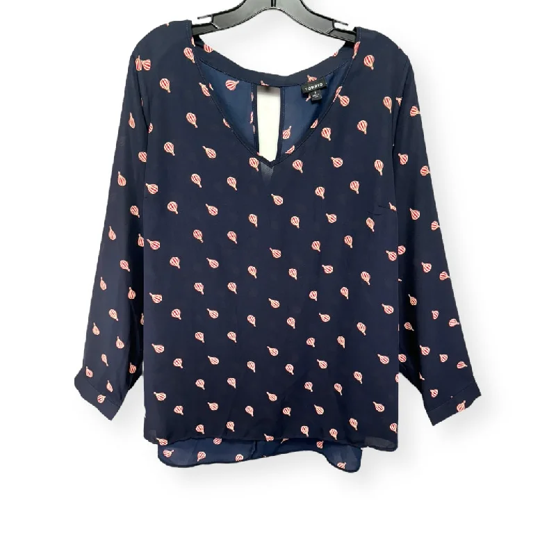 Savings Alert Top Long Sleeve By Torrid In Navy, Size: 1x