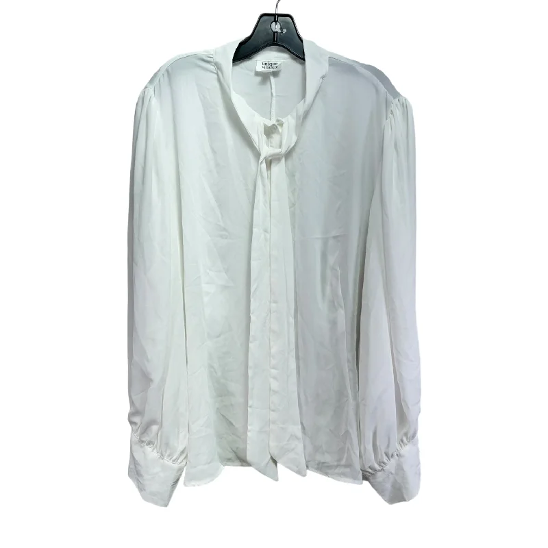 Super Savings Top Long Sleeve By Unique Vintage In White, Size: 3x