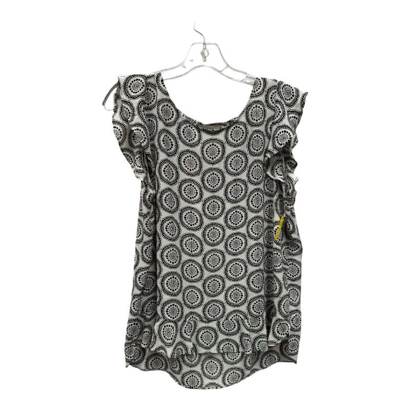 Deal Dash Top Short Sleeve By Loft In Black & White, Size: L