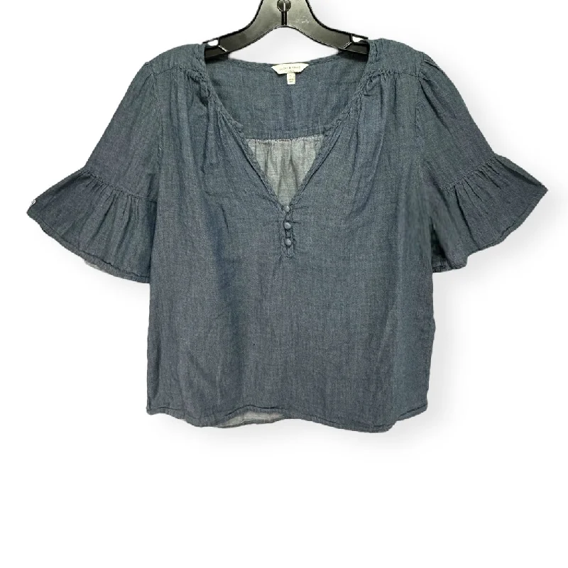 Markdown Madness Top Short Sleeve By Lucky Brand In Blue, Size: S