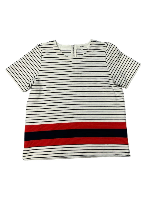 Top Short Sleeve By Madewell In Striped, Size: M