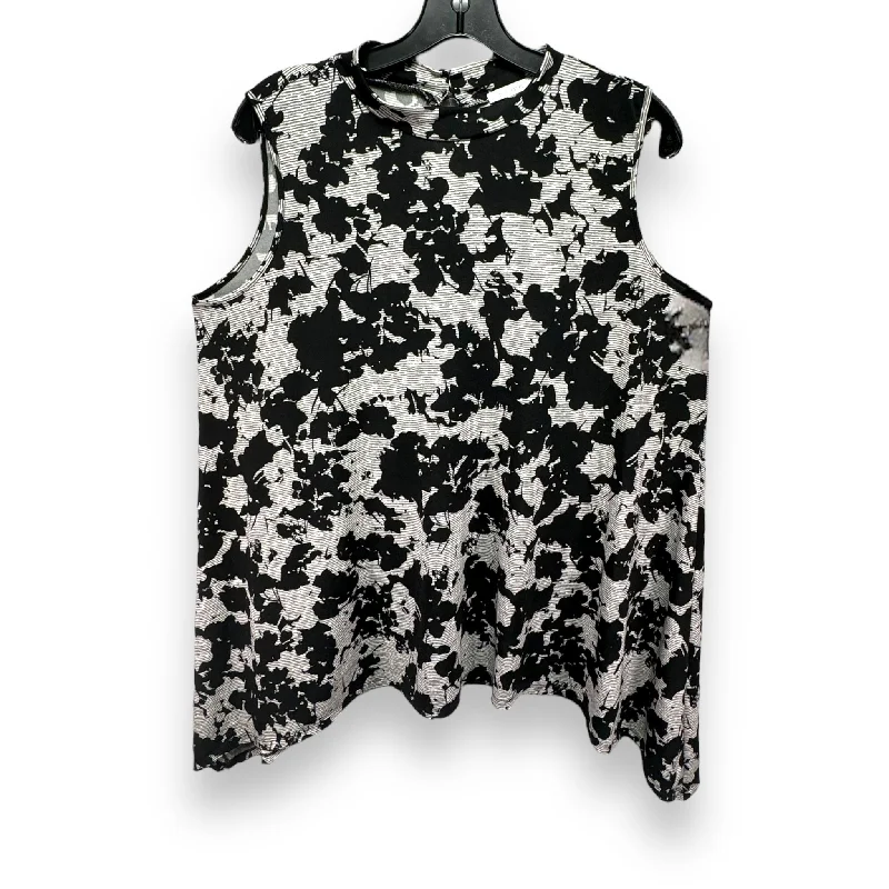 Limited Time Discount Top Sleeveless By Ava James In Black & Grey, Size: 1x