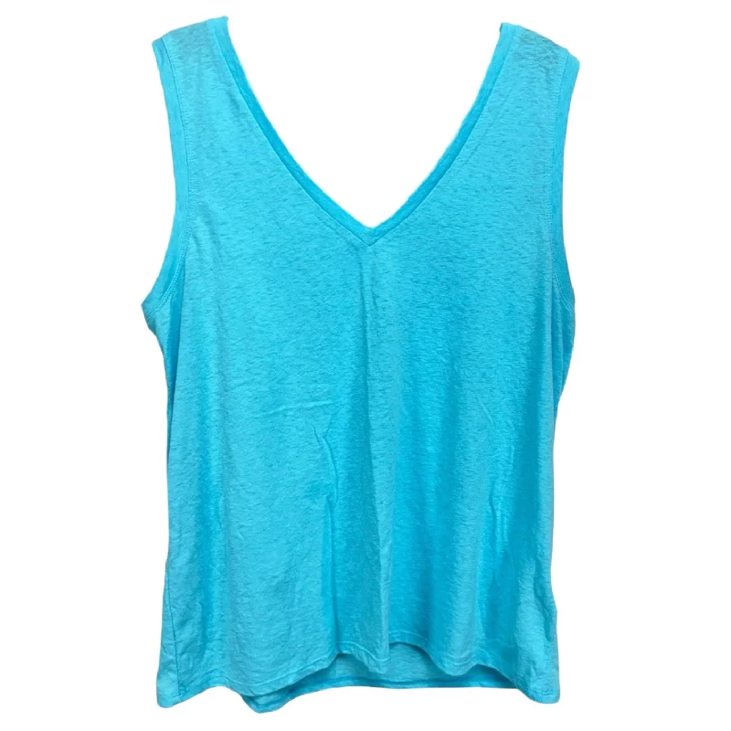 Special Promotion Vintage Slub Cotton V-neck Tank Top By J. Crew In Barcelona Blue, Size: L Special Promotion Vintage Slub Cotton V-neck Tank Top By J. Crew In Barcelona Blue, Size: L