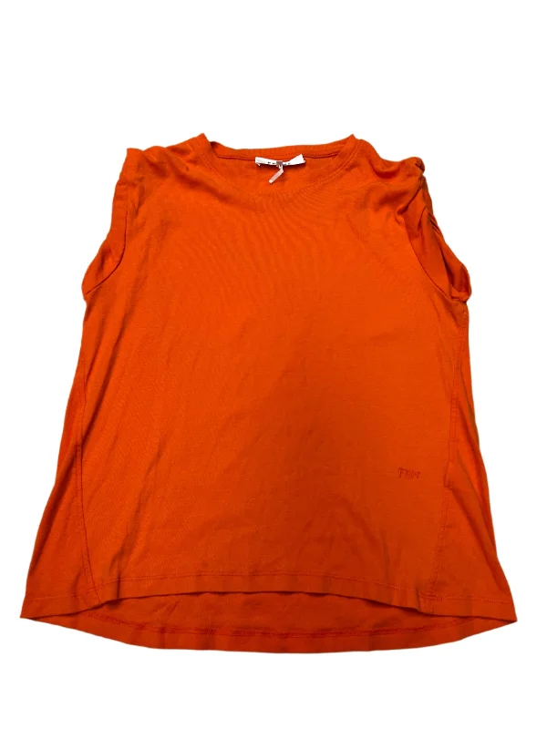 Top Sleeveless Designer By Frame In Orange, Size: S