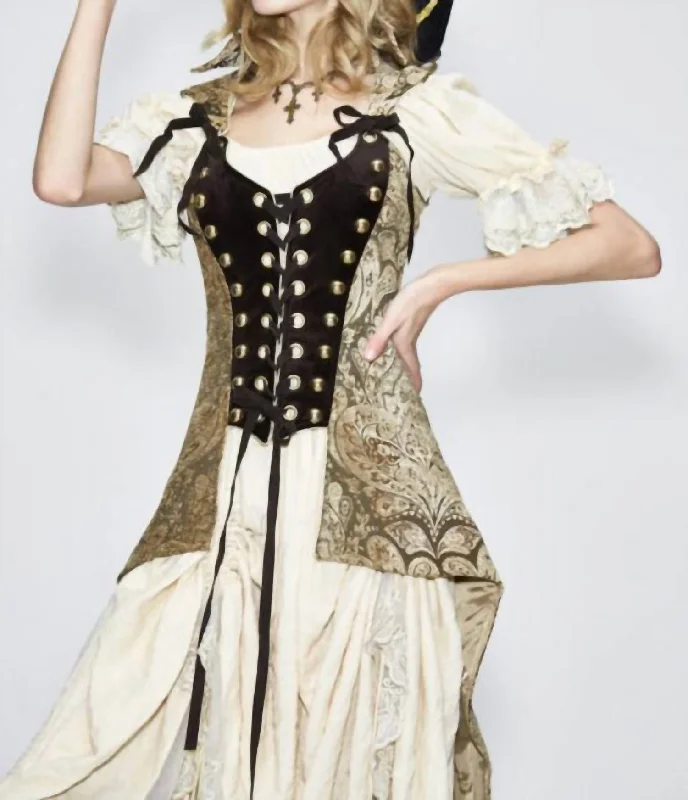 Season Finale Sale Victorian Pirate Jacket In Gold