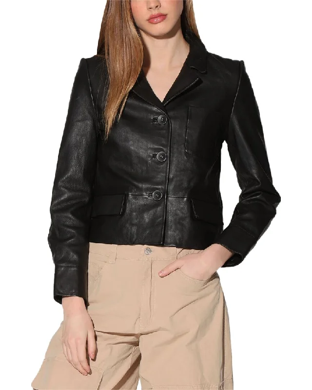 Members Only Walter Baker Karter Boxy Fit Leather Jacket