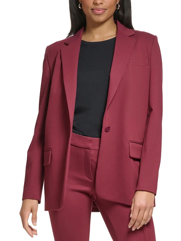 New Markdowns Womens Crepe One-Button Blazer