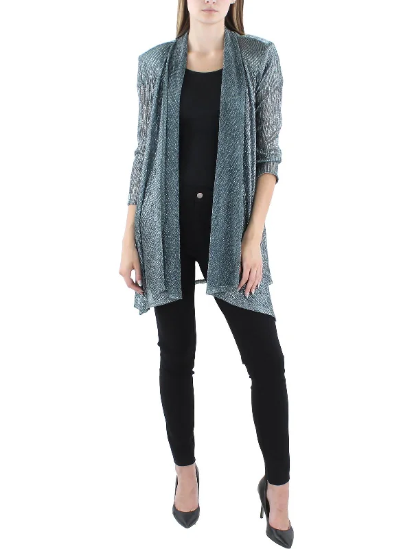 Savings Alert Womens Crinkled Metallic Topper Jacket