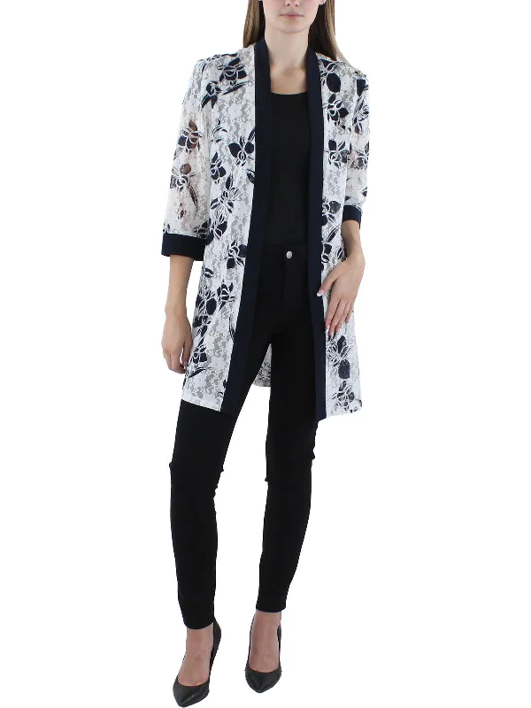 Price Cut Womens Floral Cardigan Open-Front Blazer