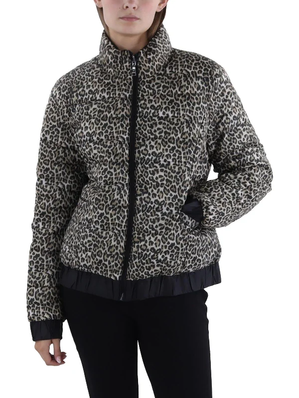 Savings Bonanza Womens Insulated Animal Print Puffer Jacket