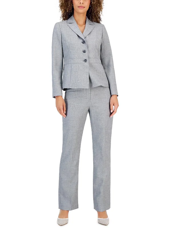 Can't Be Beat Womens Notch Collar Business Two-Button Blazer