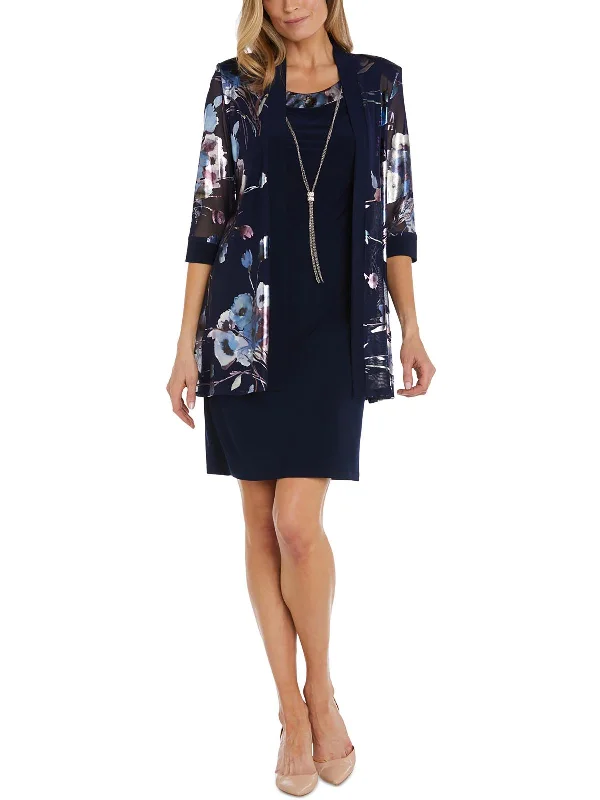 Deal Zone Womens Printed Mesh Duster Blazer