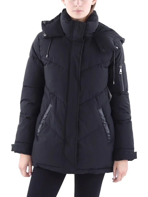 Bargain Bin Womens Quilted Long Sleeves Puffer Jacket