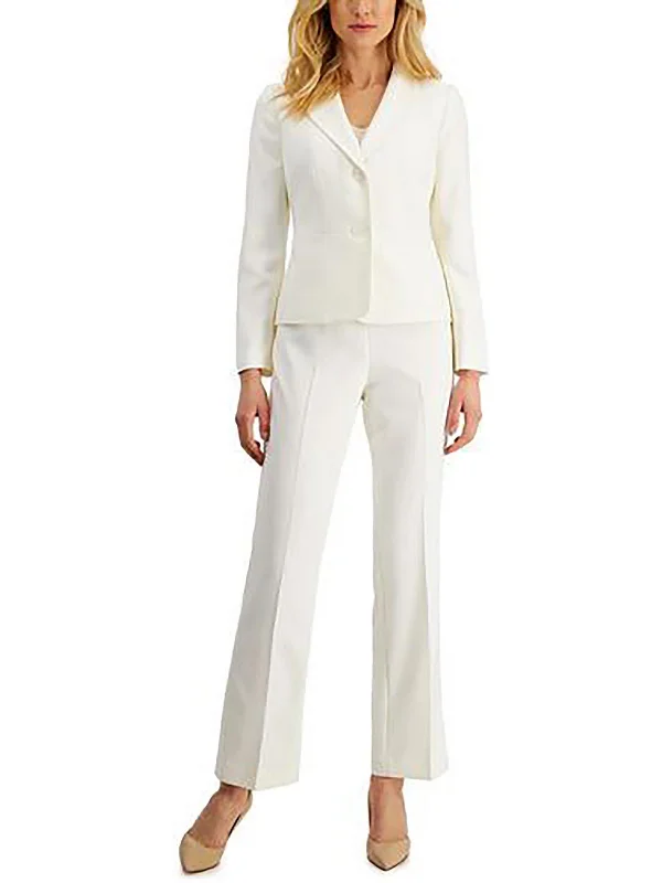 Price Drop Womens Twill Heathered Two-Button Blazer