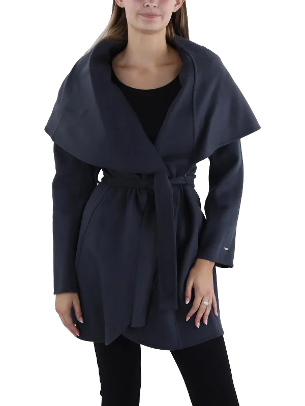 Amazing Deals Womens Wool Blend Belted Wrap Coat