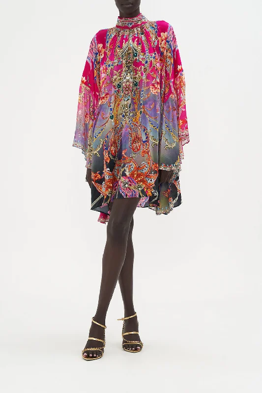 Price Cut HIGH NECK RUFFLE SWING DRESS WHAT LIES BENEATH
