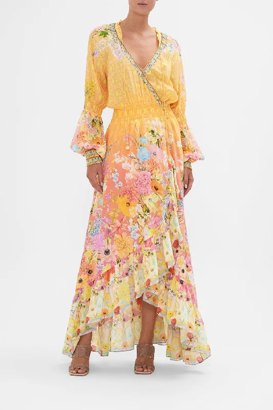 Warehouse Sale BLOUSON SLEEVE WRAP DRESS SOLAR FLARE