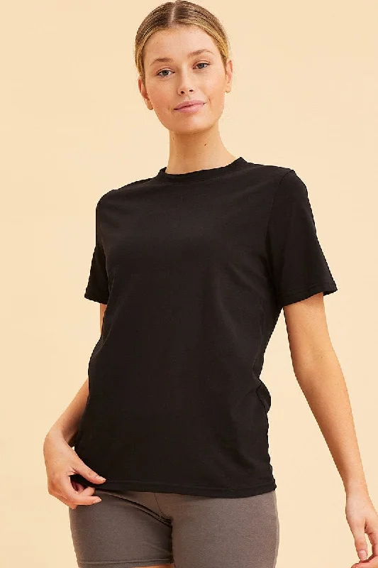 Price Rollback Black Cotton T-Shirt Crew Neck Regular Fit Cotton