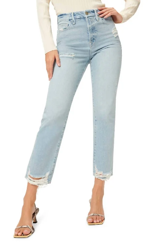 Savings Event Boy Distressed Straight Leg Jeans In Blue