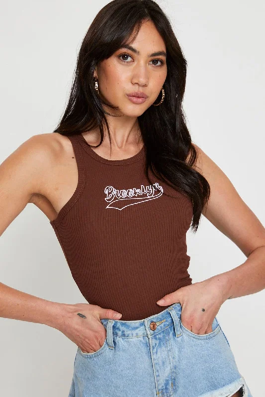Final Markdown Brown Singlet Top