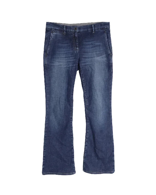 Instant Savings Brunello Cucinelli Boot-Cut Jeans in Blue Cotton Denim