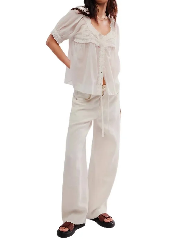 Great Deals Brynn Linen Trouser In Vanilla
