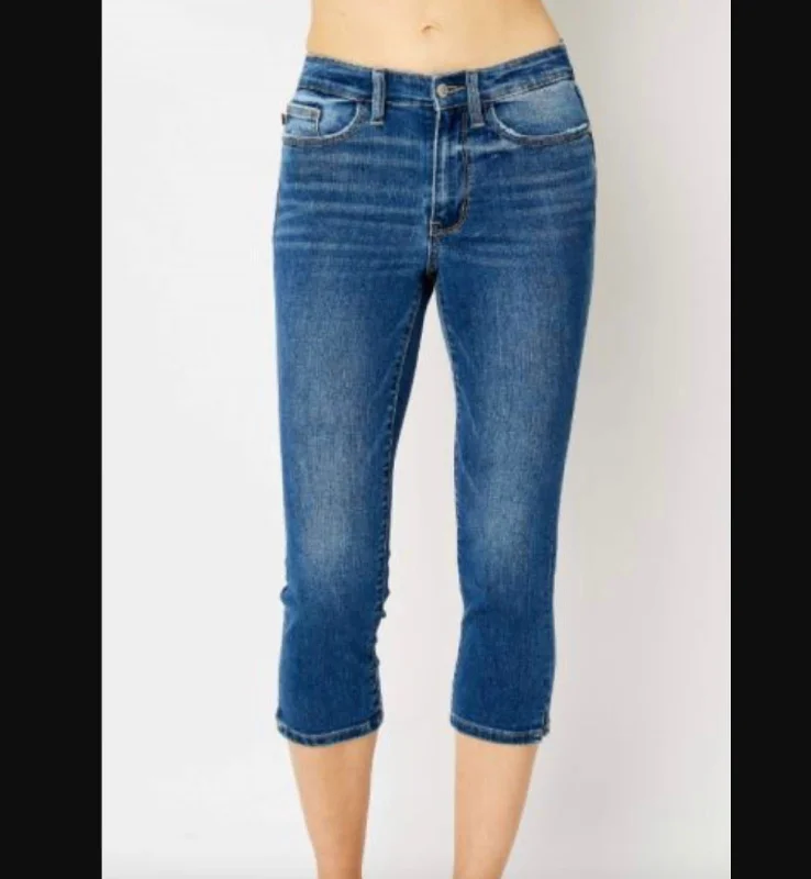 Deal Dash Capri With Side Slit In Blue