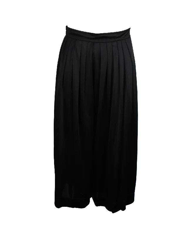 Celine Pleated  Wide Leg Pants in Black Triacetate