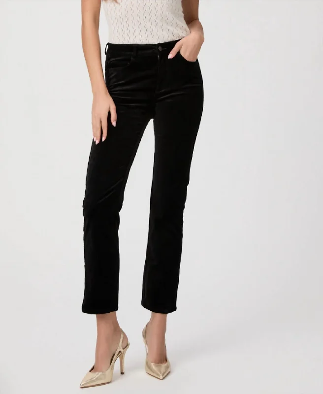 Special Savings Cindy Twisted Seam Slit Pant In Black Velvet
