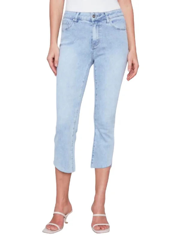 Savings Galore Cropped Bootcut Jeans In Medium Blue