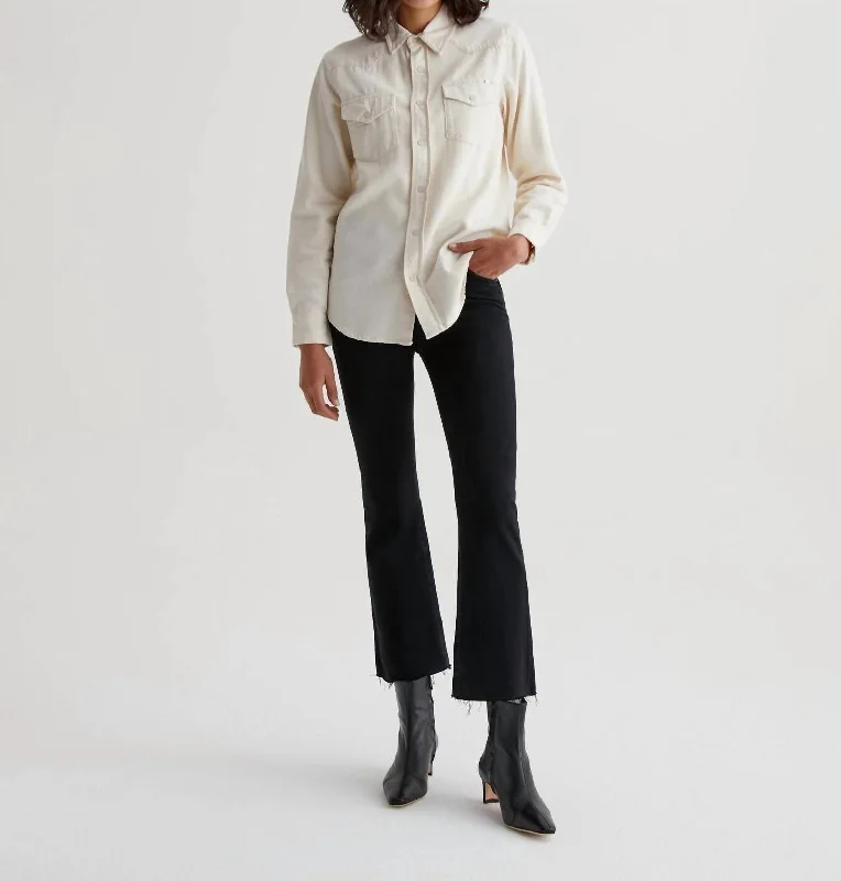 Amazing Deals Denim Farrah Boot Crop Jeans In Smooth Slate