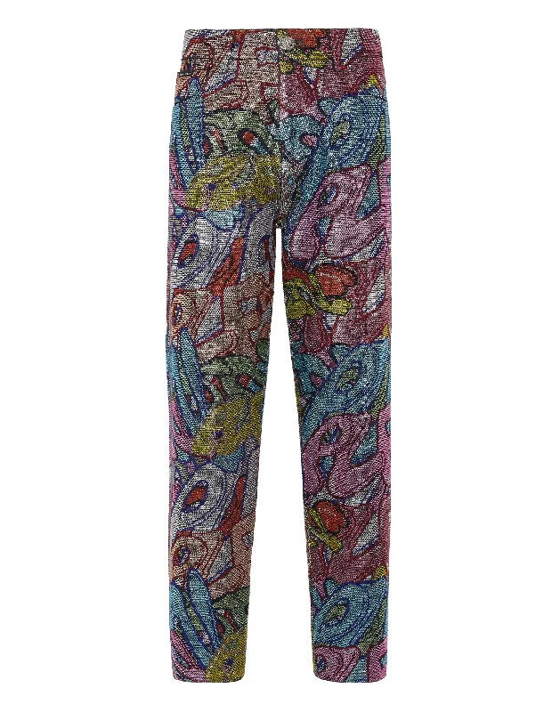 Bargain Blast Denim Trousers Mom Fit Brooches