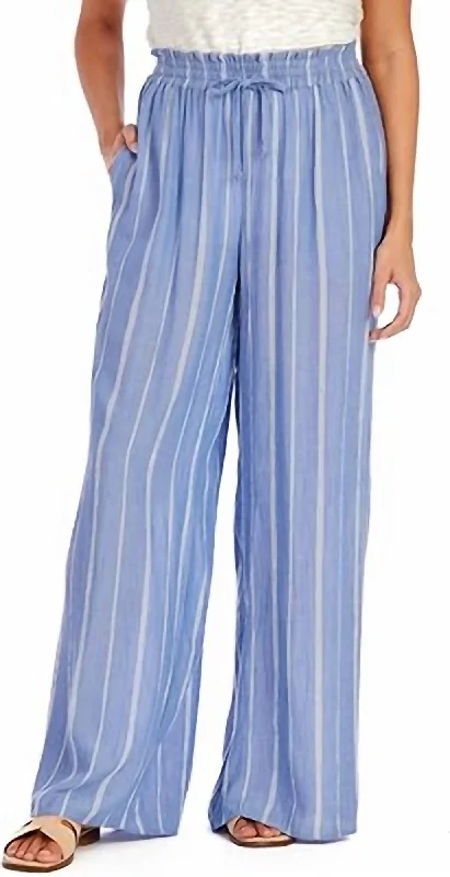 Hurry In Emily Smocked Trousers In Blue