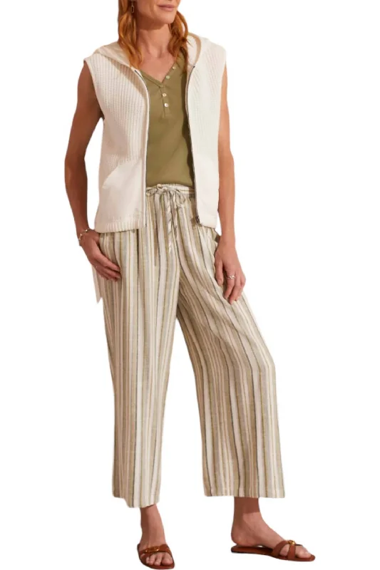 Massive Deals Flowy Woven Crop Pants In Cactus